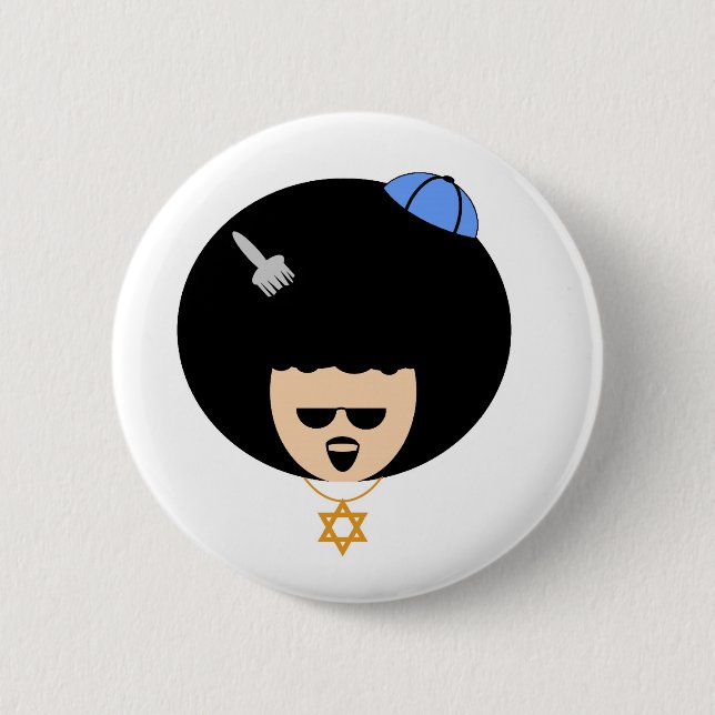 Bóton Redondo 5.08cm Jewfro (Frente)