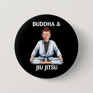 Bóton Redondo 5.08cm Jiu Jitsu Brasileiro e Buddha BJJ