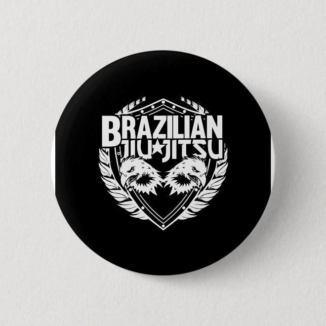 Bóton Redondo 5.08cm Jiu Jitsu Emblem (Frente)