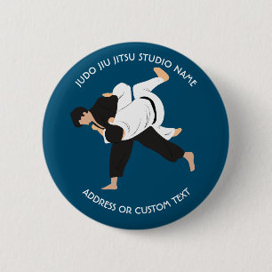 Bóton Redondo 5.08cm Jiu Jitsu Judo Martial Arts Studio