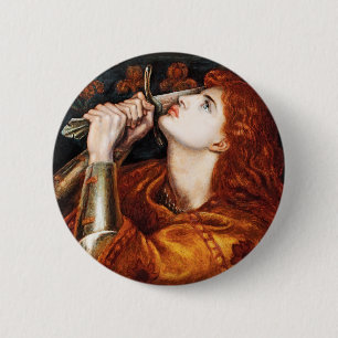 Bóton Redondo 5.08cm Joana d'Arc, pintura de Dante Gabriel Rossetti