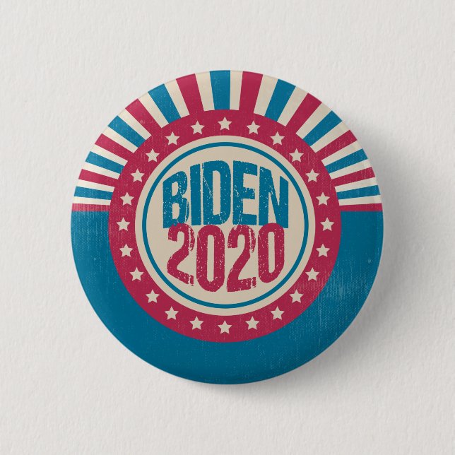 Bóton Redondo 5.08cm Joe Biden 2020 Retro Político (Frente)