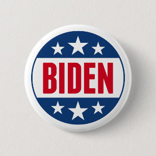 Bóton Redondo 5.08cm Joe Biden 2020 Simple Stamp Red Blue