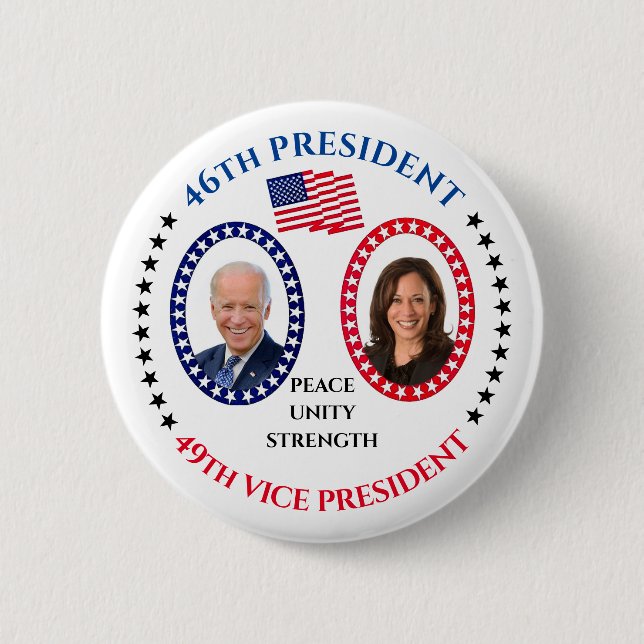 Bóton Redondo 5.08cm Joe Biden e Kamala Harris (Frente)