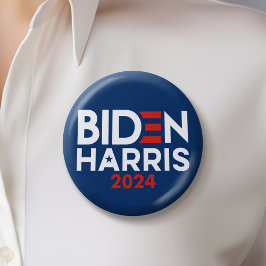 Bóton Redondo 5.08cm Joe Biden Kamala Harris 2024 Azul branco vermelho