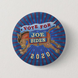 Bóton Redondo 5.08cm Joe Biden para o Presidente 2020 Democrat Donkey