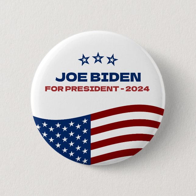 Bóton Redondo 5.08cm Joe Biden para o Presidente 2024 (Frente)