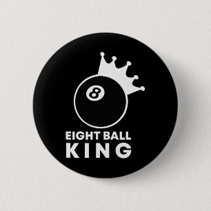 Bóton Redondo 5.08cm Jogador da Piscina 8 Ball King 8 Billiards Lucky