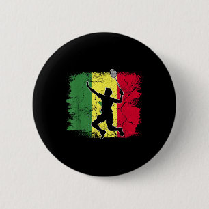 Bóton Redondo 5.08cm Jogador de Badminton Bandeira Senegalesa Senegal