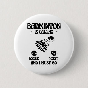 Bóton Redondo 5.08cm Jogador de Badminton Engraçado Design 21