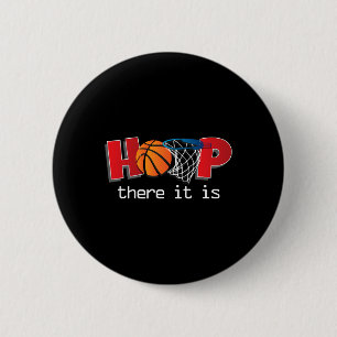 Bóton Redondo 5.08cm Jogador de Basquete Engraçado Aro Lá Está Gráfico