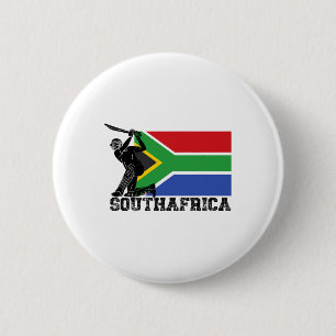 Bóton Redondo 5.08cm Jogador de críquete da bandeira da África do Sul T