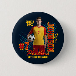 Bóton Redondo 5.08cm Jogador de Futebol Foto Personalizada Noite de Gal