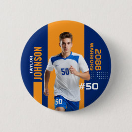Bóton Redondo 5.08cm Jogador de Futebol Noite de Veteranos Esportes Cor