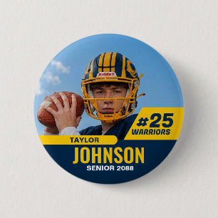 Bóton Redondo 5.08cm Jogador de Futebol Noite Sênior Foto Personalizada