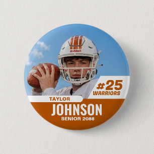 Bóton Redondo 5.08cm Jogador de Futebol Noite Sênior Foto Personalizada