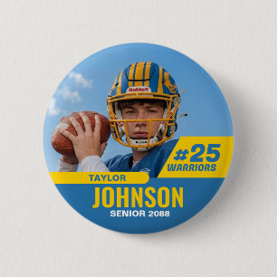 Bóton Redondo 5.08cm Jogador de Futebol Noite Sênior Foto Personalizada