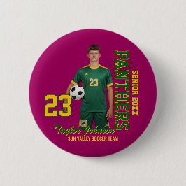 Bóton Redondo 5.08cm Jogador de Futebol Sênior Foto Personalizada Equip