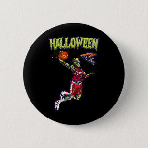 Bóton Redondo 5.08cm Jogador de Halloween Pumpk do Jogador de Basquete