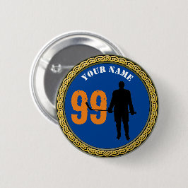 Bóton Redondo 5.08cm Jogador de Hockey com Botões - Adicionar Nome e Nú