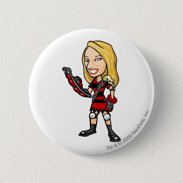 Bóton Redondo 5.08cm Jogador dos funcionarios da ilha de Krawk da viola (Frente)