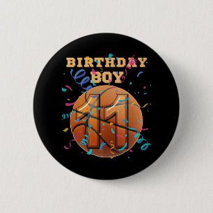 Bóton Redondo 5.08cm Jogadores De Basquete De 11 Birthday Boy De 11 Ano