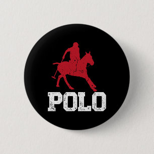 Bóton Redondo 5.08cm Jogadores de Polo Cavalo Ancorado Equestre