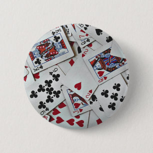 Bóton Redondo 5.08cm Jogando Cartões Jogos de Pôquer Rainha King
