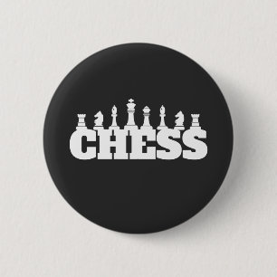 Bóton Redondo 5.08cm Jogo de Estratégia de Peças Brancas do Chess Word 
