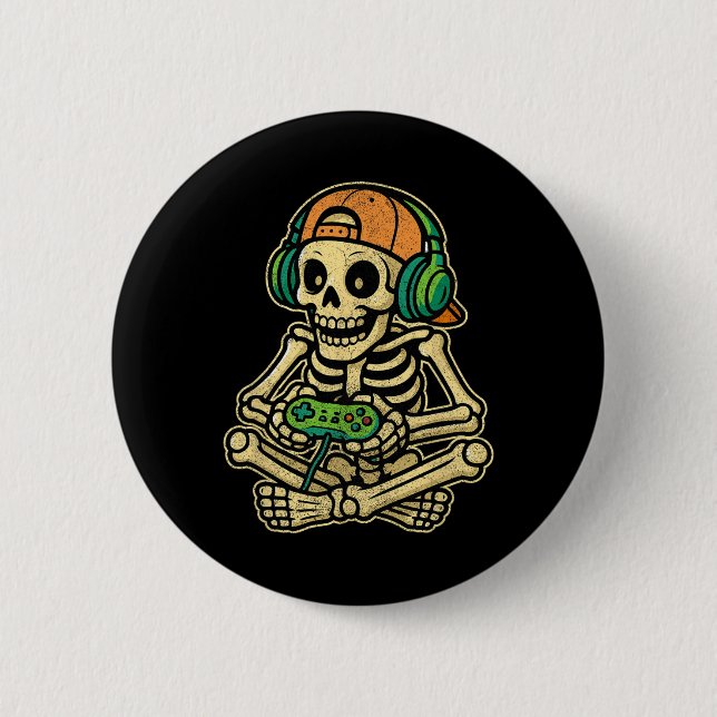 Bóton Redondo 5.08cm Jogo Engraçado Skeleton Jovens Jovens Jovens Jogos (Frente)