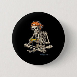 Bóton Redondo 5.08cm Jogos de game em esqueleto do Halloween Engraçado