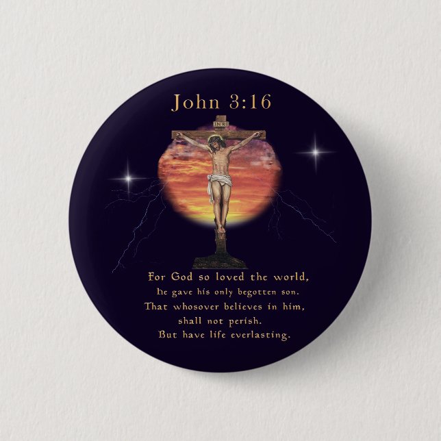 Bóton Redondo 5.08cm John 3:166 (Frente)