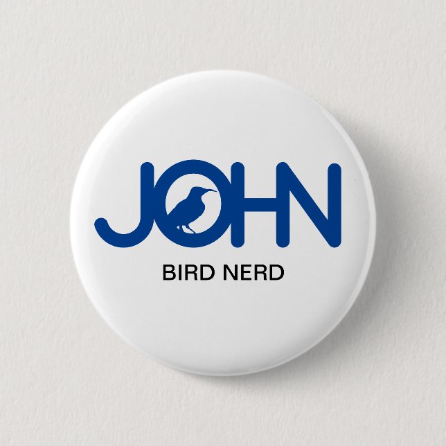 Bóton Redondo 5.08cm John Bird Nerd (Frente)