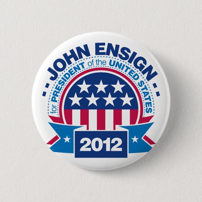 Bóton Redondo 5.08cm John Ensign para o presidente 2012 (Frente)