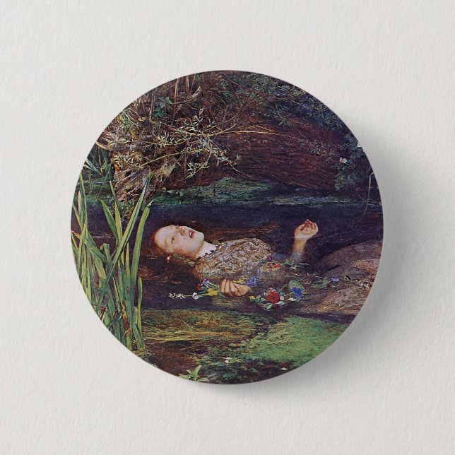 Bóton Redondo 5.08cm John Everett Millais Ophelia (Frente)