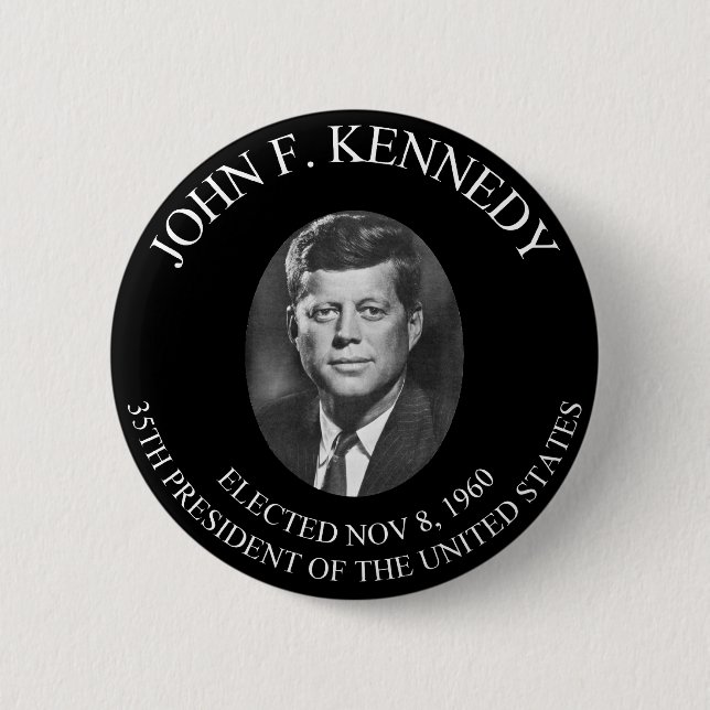 BÓTON REDONDO 5.08CM JOHN F. KENNEDY MOEDA PRESIDENCIAL ............... (Frente)