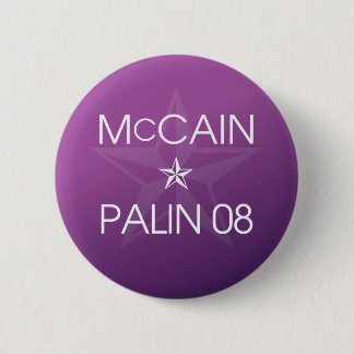 Bóton Redondo 5.08cm John McCain * Sarah Palin 2008
