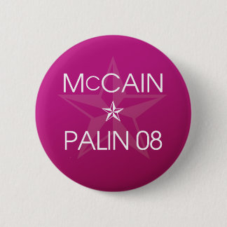 Bóton Redondo 5.08cm John McCain * Sarah Palin 2008