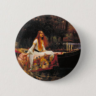Bóton Redondo 5.08cm John William Waterhouse - A Senhora de Shalott