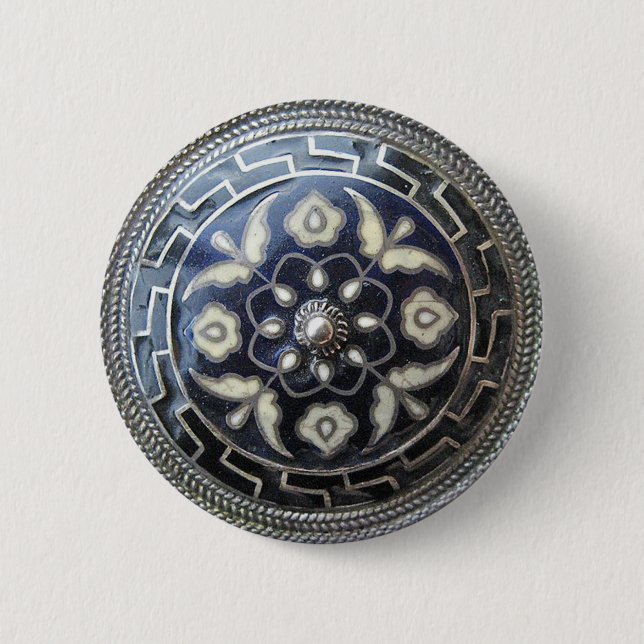 Bóton Redondo 5.08cm Jóia antiga - botão do broche do Pin/da flor (Frente)