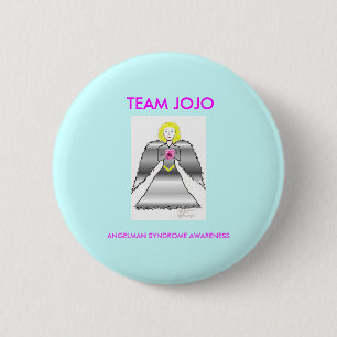 Bóton Redondo 5.08cm jojos anjo, EQUIPE JOJO, SÍNDROME de ANGELMAN
