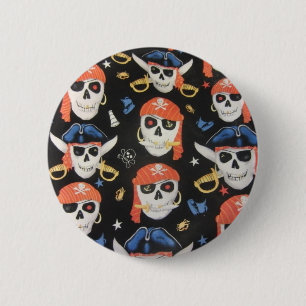 Bóton Redondo 5.08cm Jolly Roger Pirate Skulls
