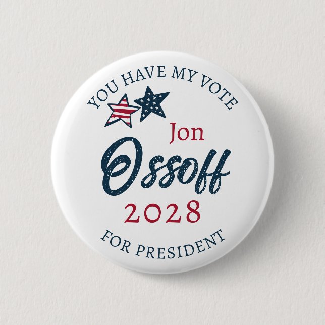 Bóton Redondo 5.08cm Jon Ossoff para Presidente 2028  (Frente)
