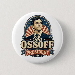 Bóton Redondo 5.08cm Jon Ossoff Para Presidente Político
