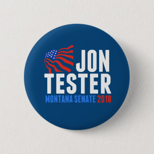 Bóton Redondo 5.08cm Jon Tester para o Senado de Montana em 2018