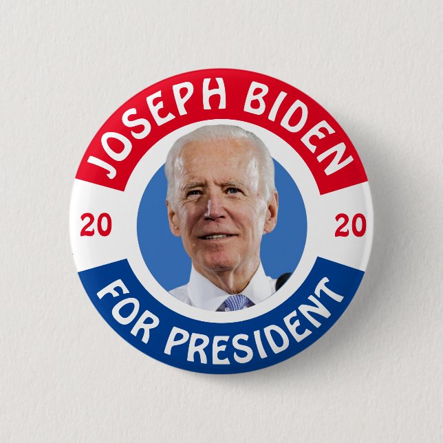Bóton Redondo 5.08cm Joseph Biden para o Presidente 2020 (Frente)