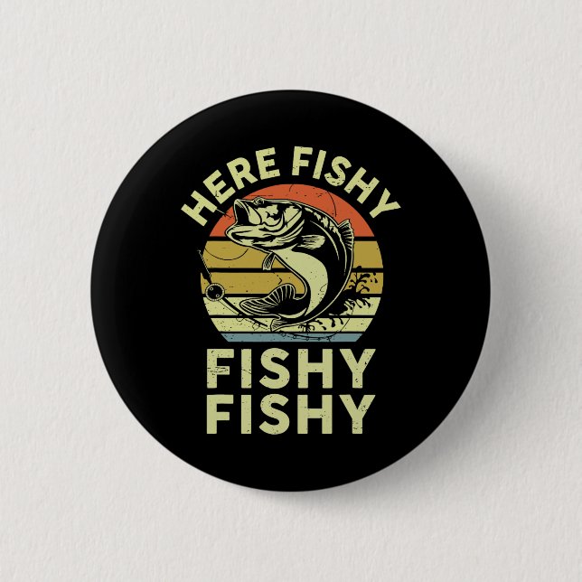 Bóton Redondo 5.08cm Jovens Camisas Aqui-Pescarias Crianças Brincadeira (Frente)