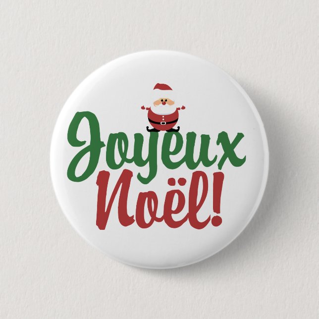 Bóton Redondo 5.08cm Joyeux Noel Feliz Natal (Frente)