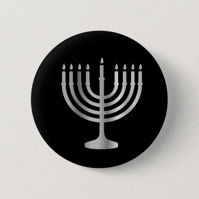 Bóton Redondo 5.08cm Judaísmo Menorah (Frente)