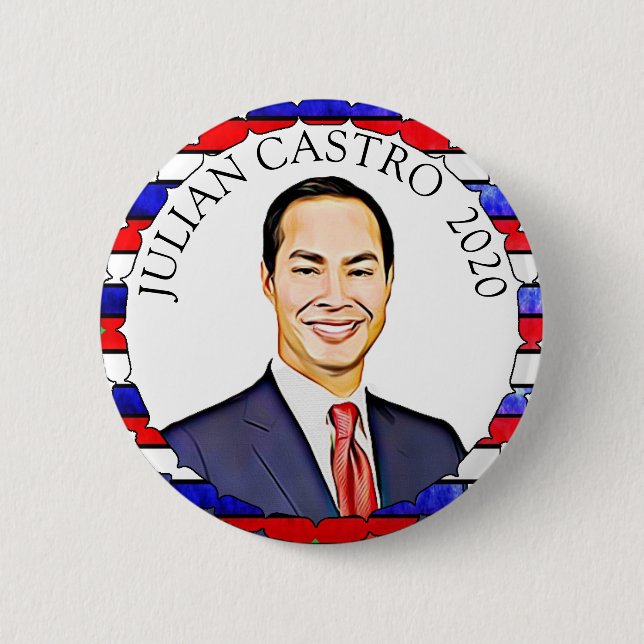 Bóton Redondo 5.08cm Julian Castro para o apoio eleitoral do Presidente (Frente)